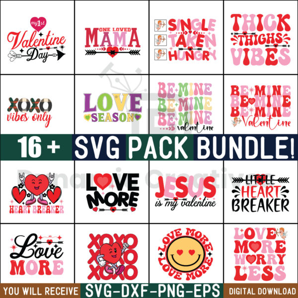 VALENTINES SVG BUNDLE , 16+ SVG BUNDLE, JESUS VALENTINE'S , MAMA VALENTINE