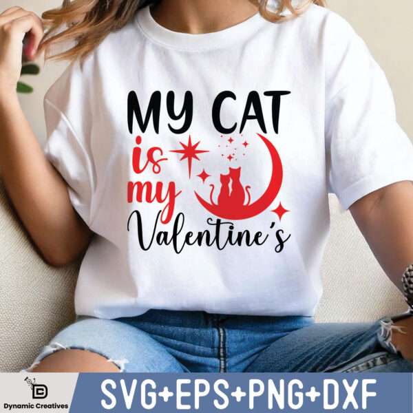 My Cat Is My Valentine Half Leopard PNG Print File for Sublimation Or Print,