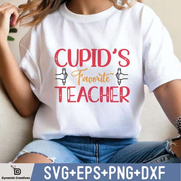 Cupid's Favorite Teacher Valentine's Day SVG, Gift For Teachers, Valentines Day