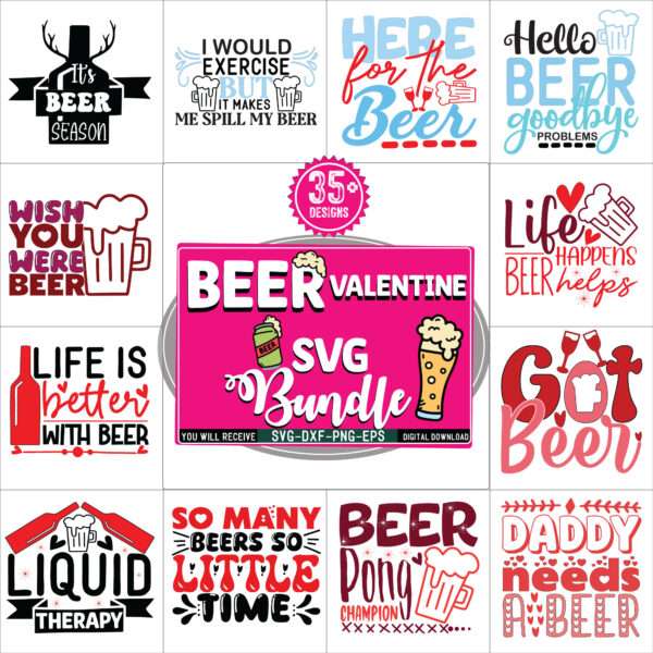 Beer 35+ SVG Bundle, Beer Quotes SVG Designs, Beer Glass SVG,