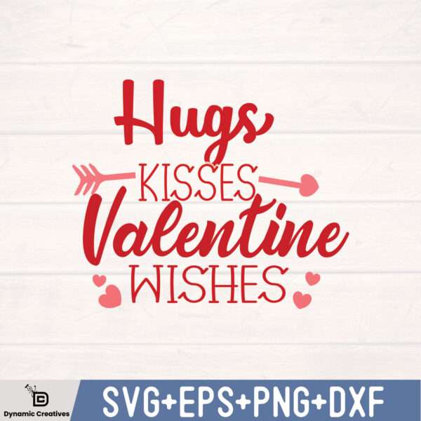 HUGS KISSES VALENTINE WISHES